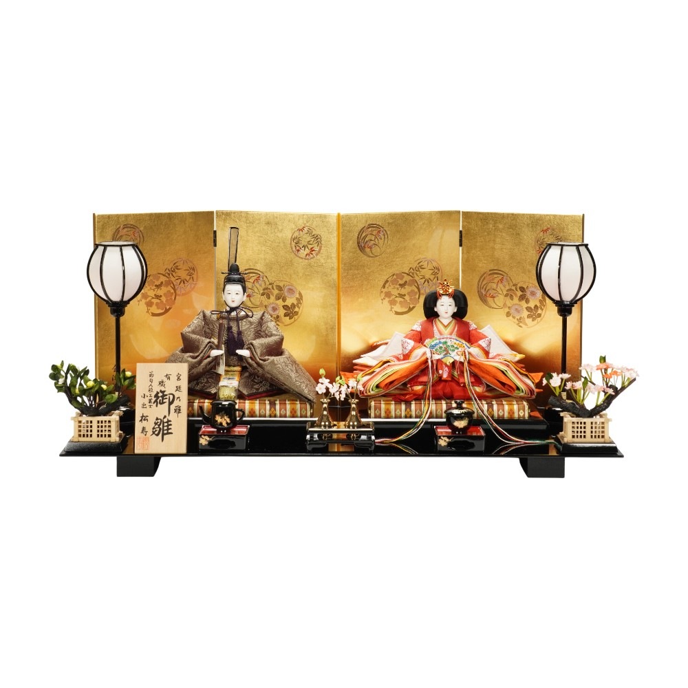 【雛人形】京十番 貴船 麹塵 桐竹鳳凰文様 親王飾り | 小出松寿作