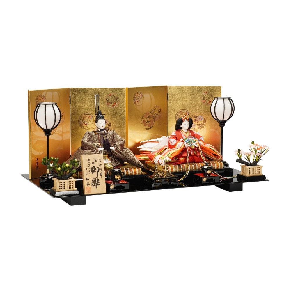【雛人形】京十番 貴船 麹塵 桐竹鳳凰文様 親王飾り | 小出松寿作