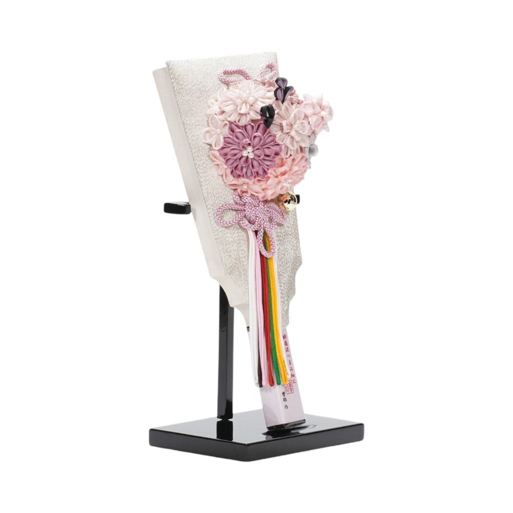 羽子板（見本）　♡受注作成いたします 羽子板】8号 創作羽子板 久寿玉 古代色 小町鼠〈摩耶作〉[252-001