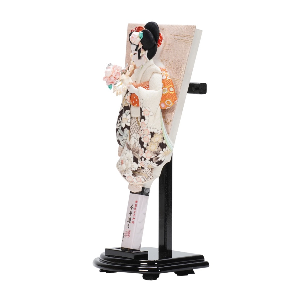 【羽子板】10号 杏 友禅(白)〈摩耶作〉[262-004]