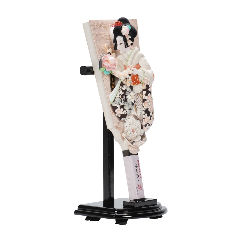 【羽子板】10号 杏 友禅(白)〈摩耶作〉[262-004]