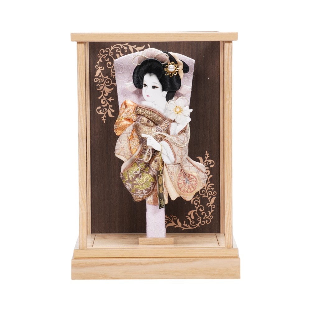 【羽子板】8号 金襴(ブラウン×ベージュ) アクリル〈平安豊久作〉[252-002]