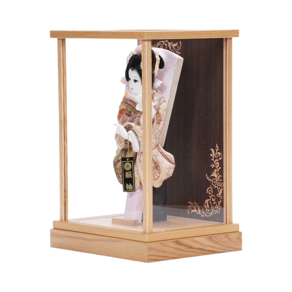 【羽子板】8号 金襴(ブラウン×ベージュ) アクリル〈平安豊久作〉[252-002]