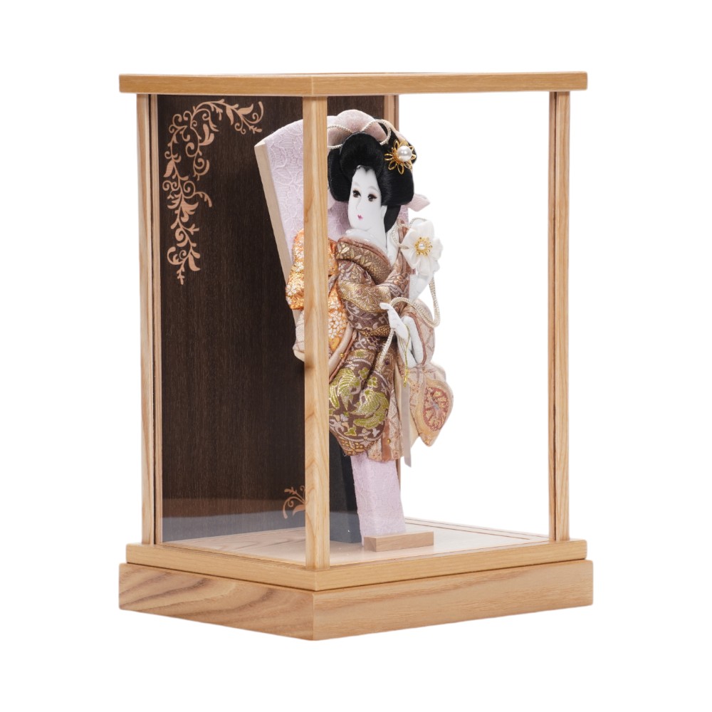 【羽子板】8号 金襴(ブラウン×ベージュ) アクリル〈平安豊久作〉[252-002]