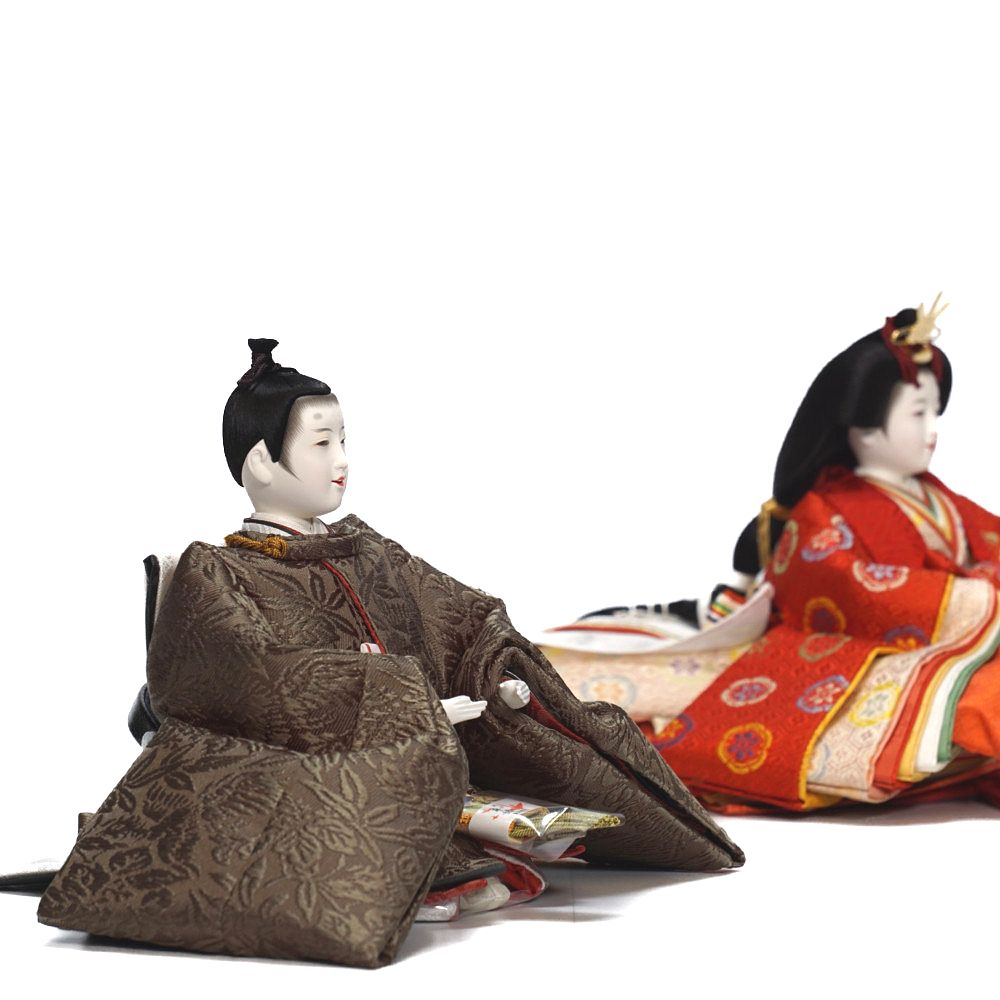 【雛人形】京十一番 貴船 麹塵 桐竹鳳凰文様 親王揃い収納飾り | 小出松寿作