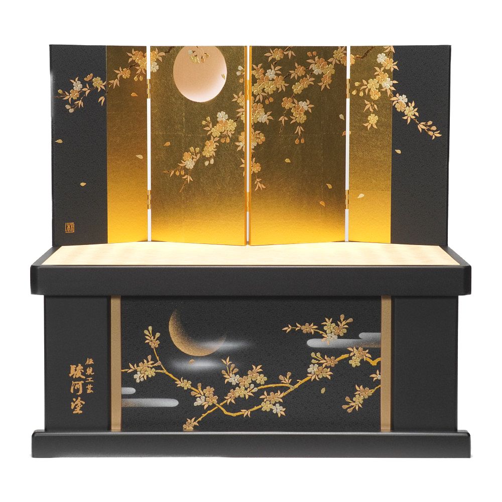 【雛人形】京十一番 貴船 麹塵 桐竹鳳凰文様 親王揃い収納飾り | 小出松寿作