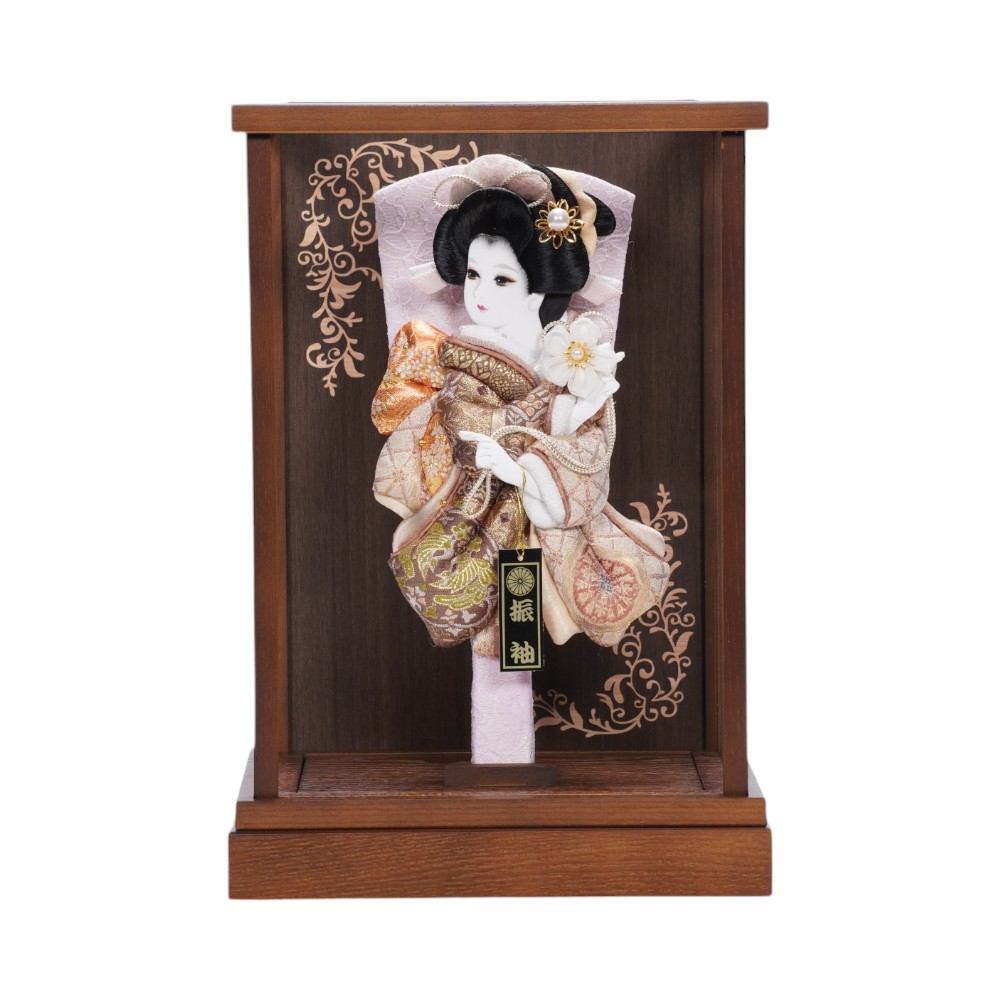 【羽子板】8号 金襴(ブラウン×ベージュ) アクリル〈平安豊久作〉[252-003]