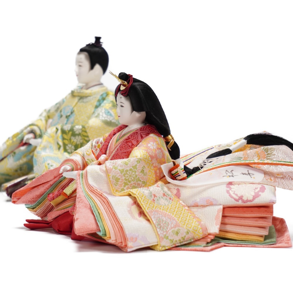 【雛人形】京十番 平安 桃山花鳥縦縞文様 親王飾り | 小出松寿作