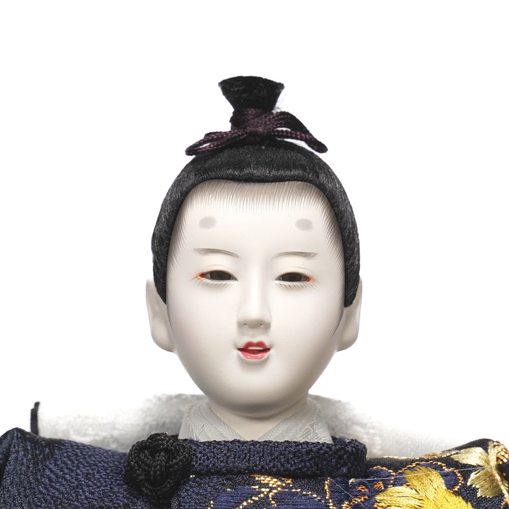 【雛人形】京十番 刺繍 桜ちらし(紺・朱) 親王飾り | 田村芙紗彦作