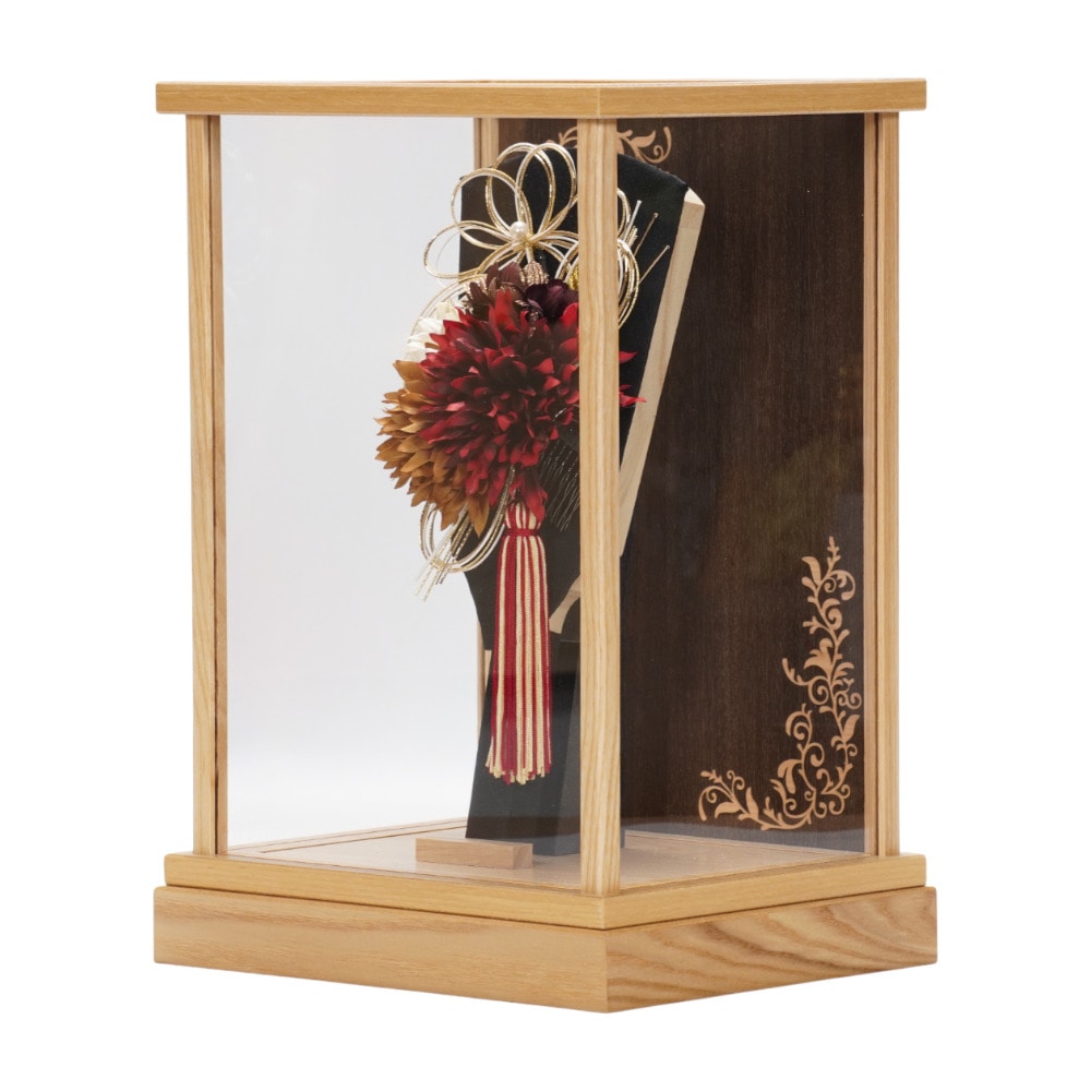 羽子板　アクリルケース黒塗り刺繍８号・サイズ間口約２４×奥行約１８×高さ約３９㎝ 羽子板 アクリルケース黒塗り刺繍8号・サイズ間口約24×奥行約18