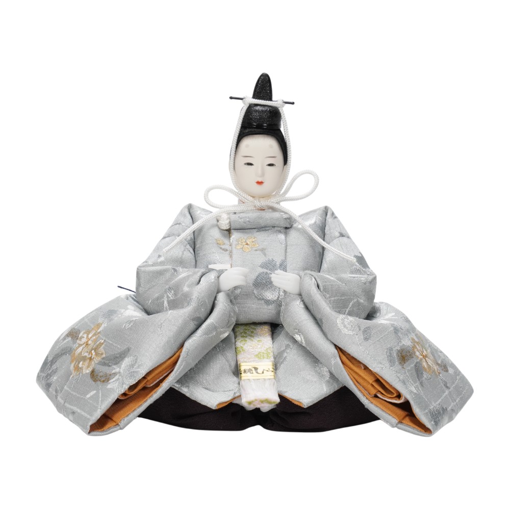 【雛人形】「葵平安」手描き薔薇(薄雲鼠) 親王飾り | 柴田家千代作