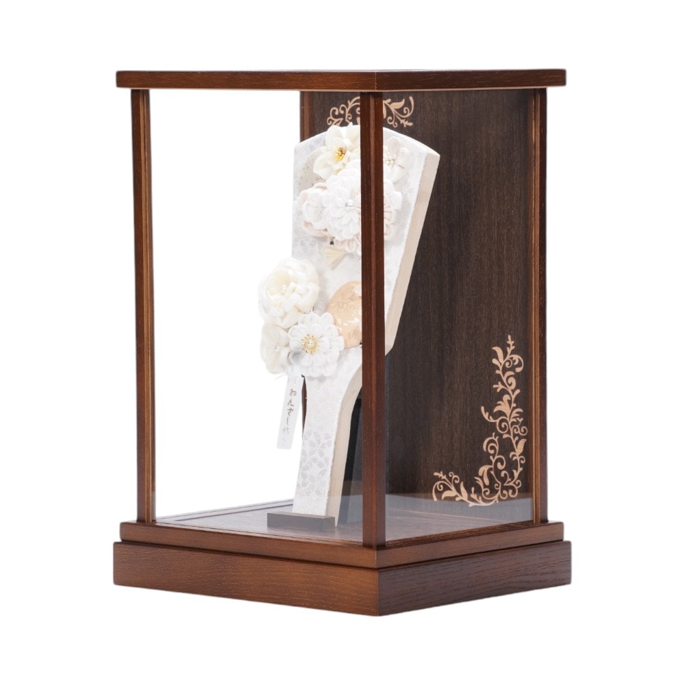 【つまみ羽子板】9号 ましろかんざし(ホワイト) アクリル〈宝童作〉[252-007]