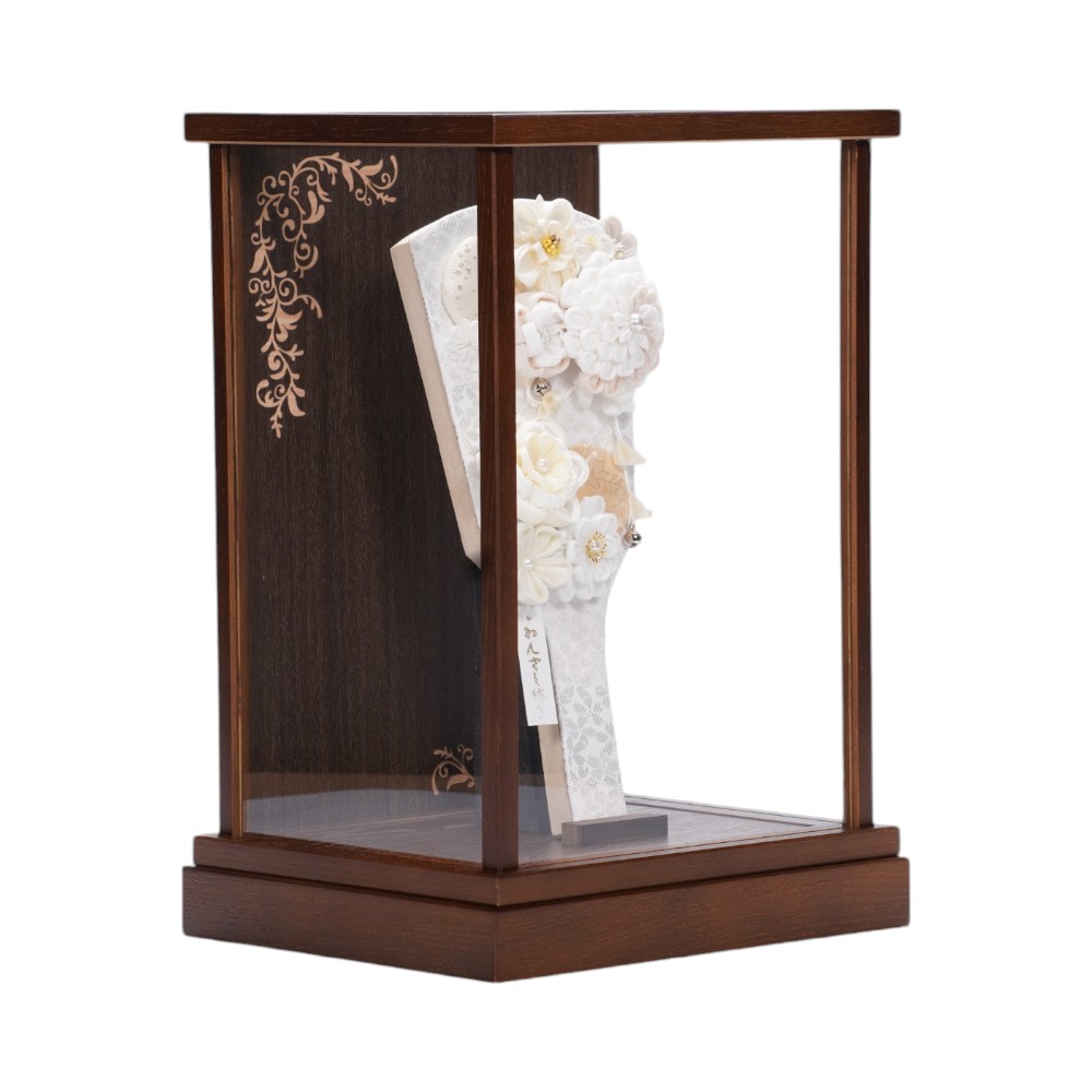 【つまみ羽子板】9号 ましろかんざし(ホワイト) アクリル〈宝童作〉[252-007]