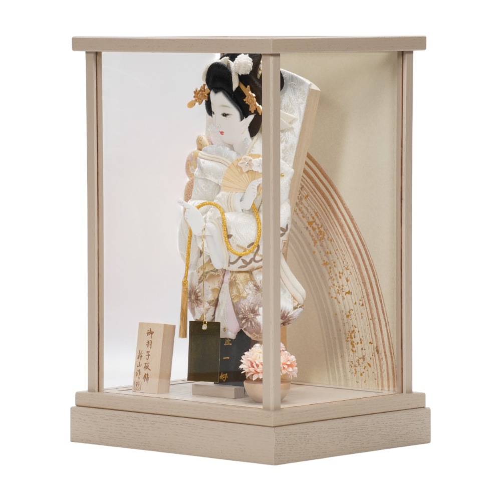 【羽子板】8号 刺繍 誰が袖(白) アクリル〈匠一好作〉[262-011]