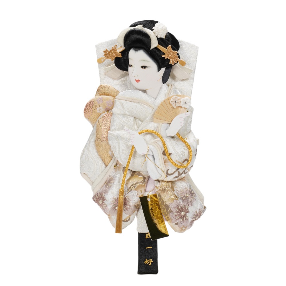 【羽子板】8号 刺繍 誰が袖(白) アクリル〈匠一好作〉[262-011]