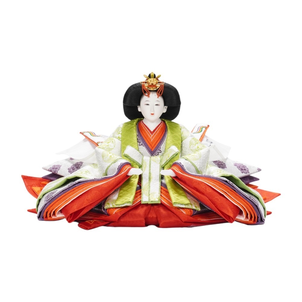 【雛人形】京十番 黄櫨染 桐竹鳳凰文様 令和即位の礼(正絹) 親王飾り | 小出松寿作