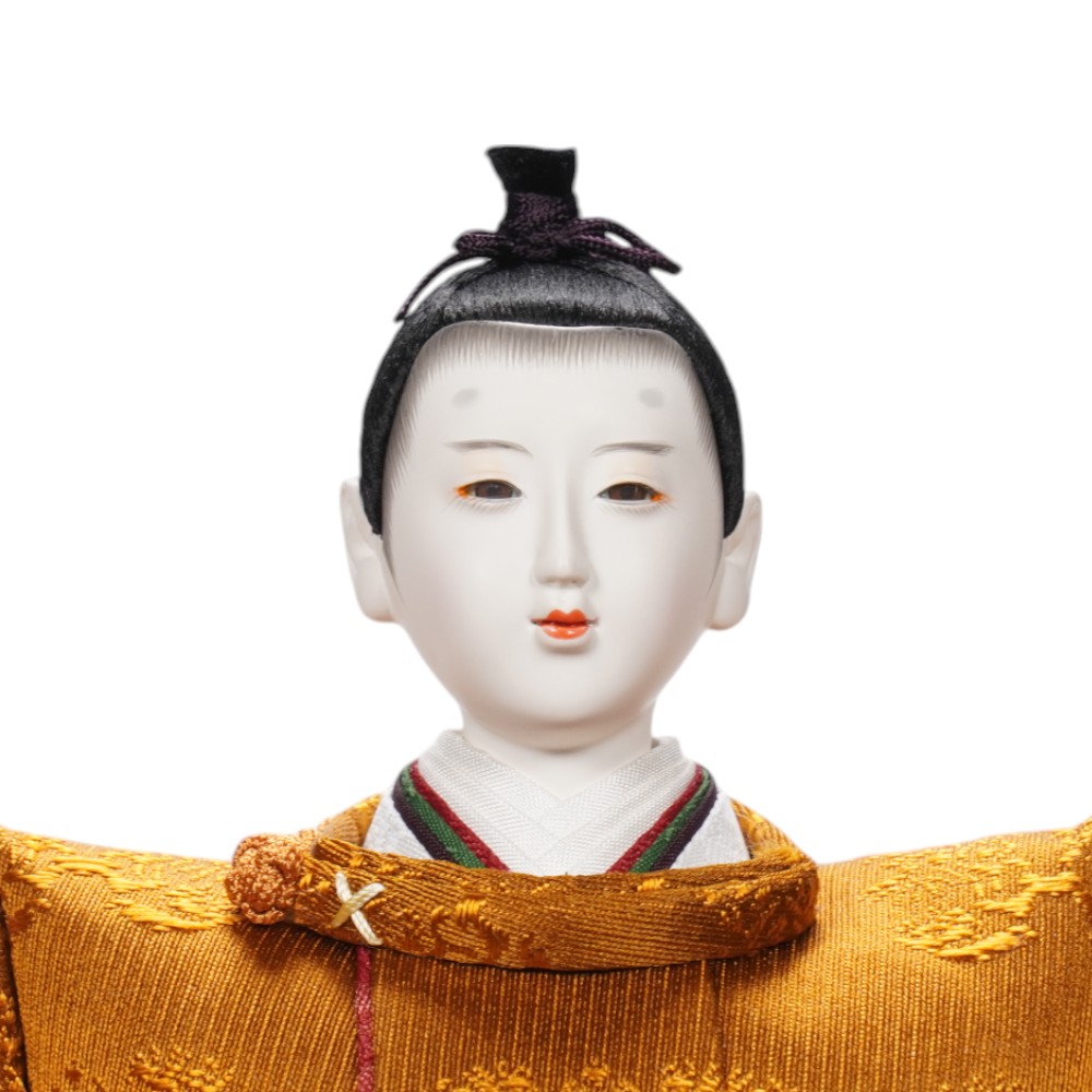 【雛人形】京十番 黄櫨染 桐竹鳳凰文様 令和即位の礼(正絹) 親王飾り | 小出松寿作