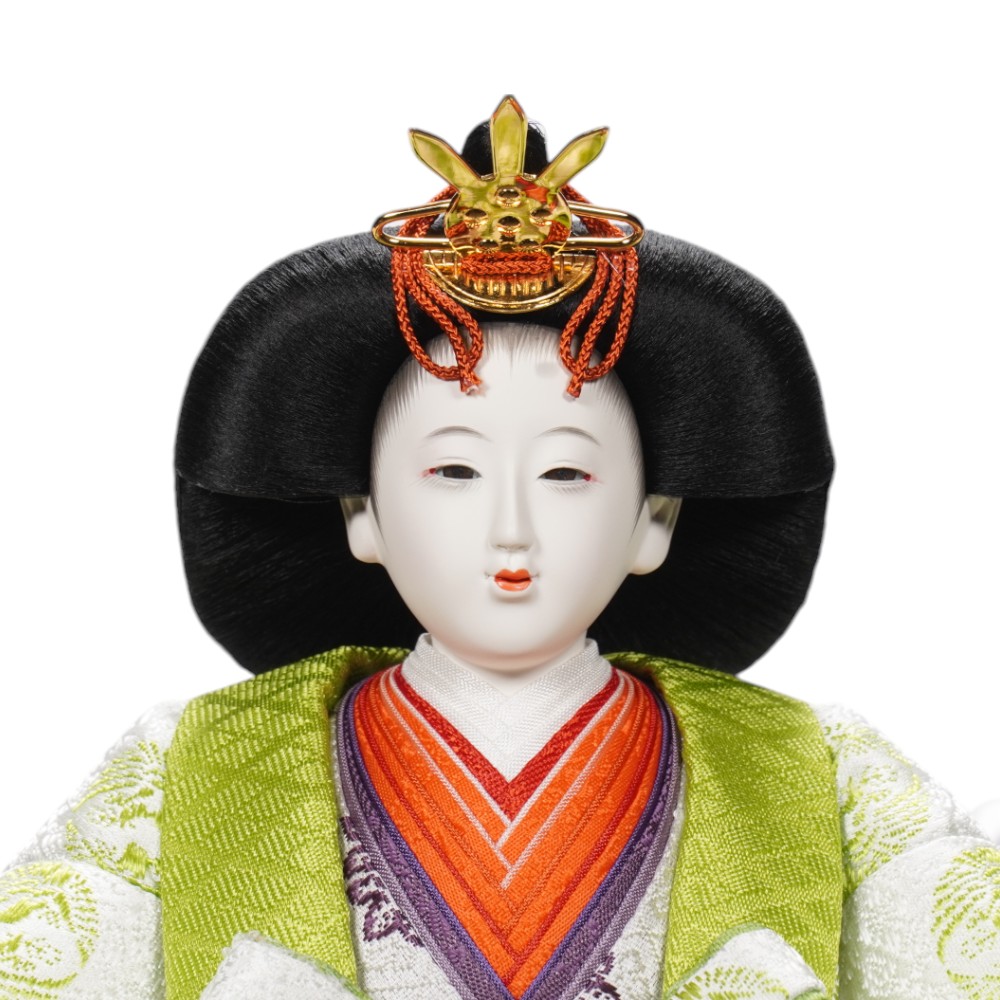 【雛人形】京十番 黄櫨染 桐竹鳳凰文様 令和即位の礼(正絹) 親王飾り | 小出松寿作