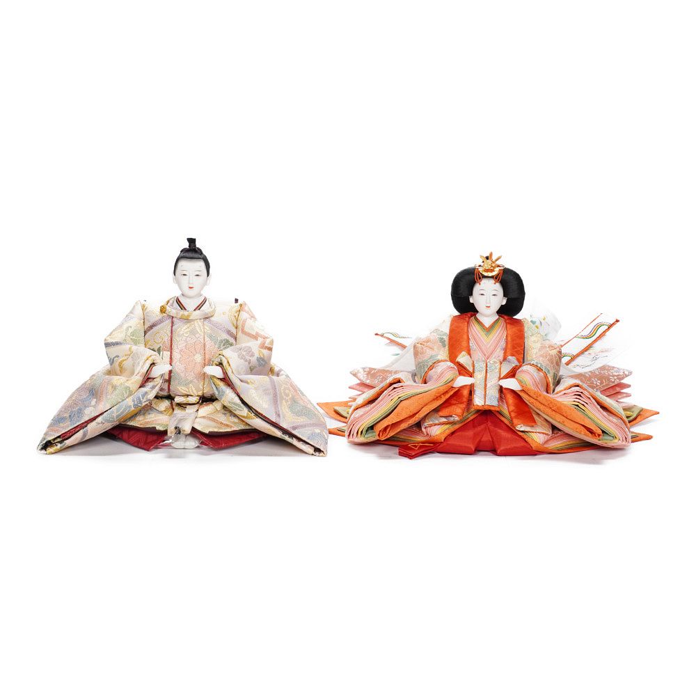 【雛人形】《限定製作品》京十番 袋帯 彩寿吉祥丸文様 親王飾り | 小出松寿作