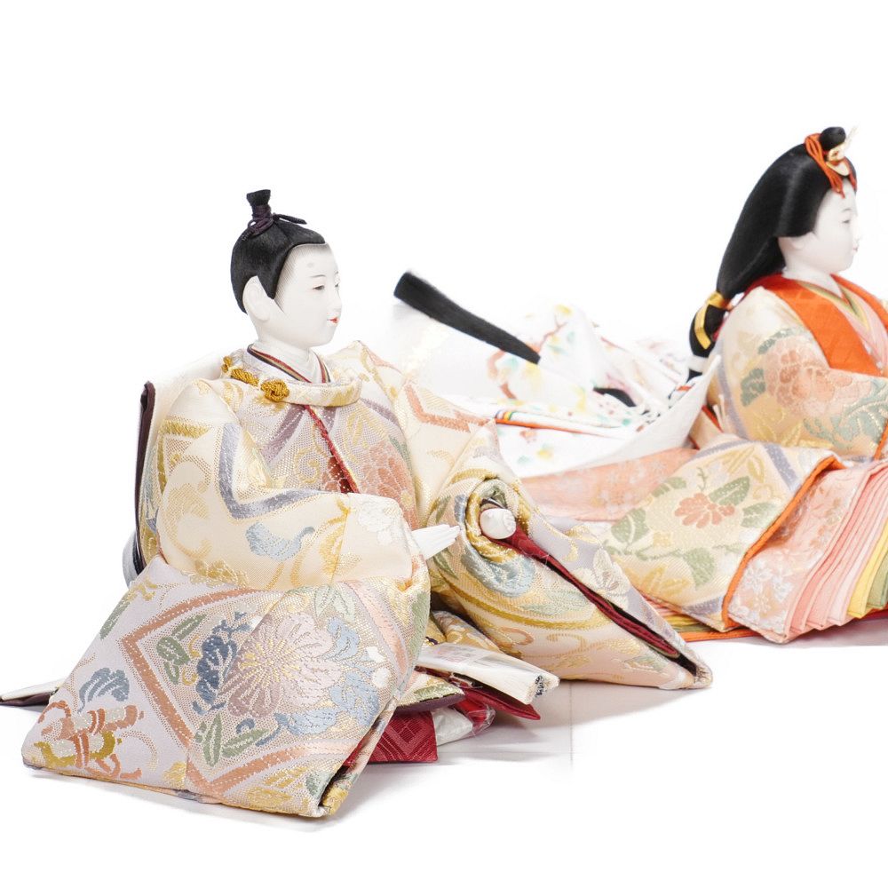 【雛人形】《限定製作品》京十番 袋帯 彩寿吉祥丸文様 親王飾り | 小出松寿作