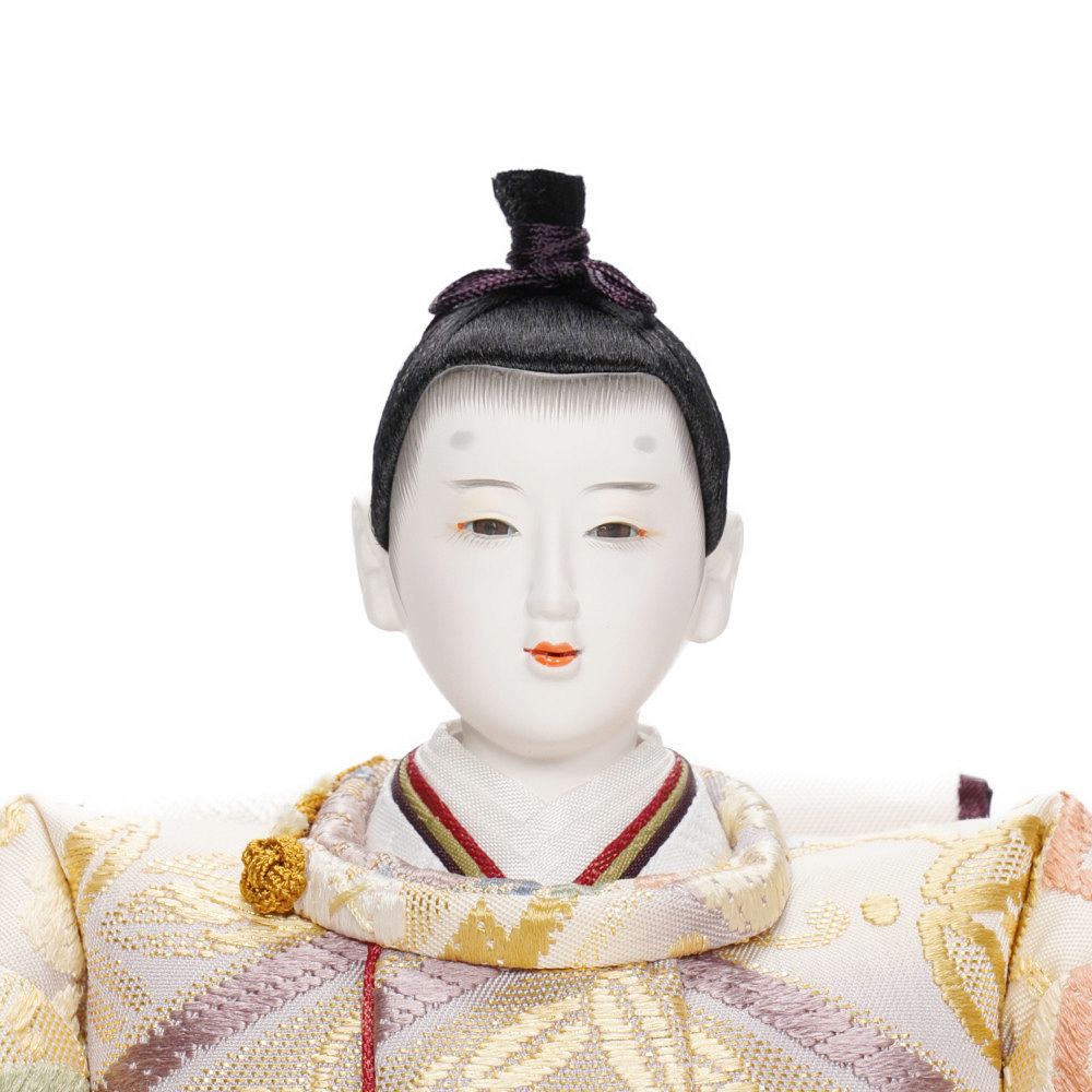 【雛人形】《限定製作品》京十番 袋帯 彩寿吉祥丸文様 親王飾り | 小出松寿作
