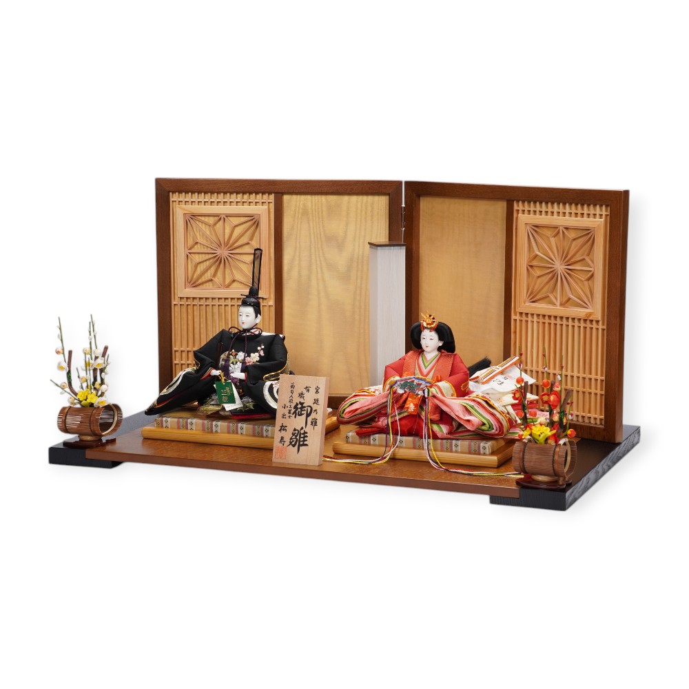 【雛人形】京十番 京極手刺繍 雲水四君子文様 親王飾り | 小出松寿作