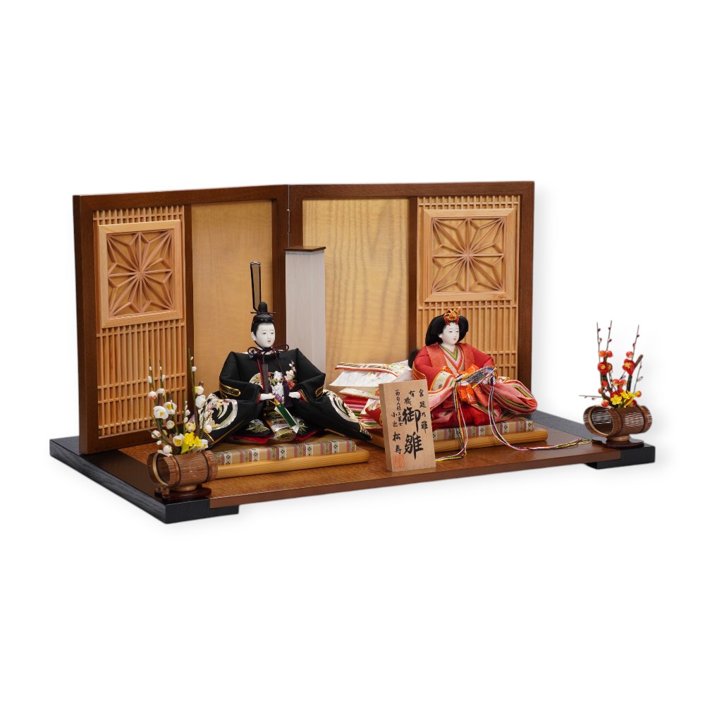 【雛人形】京十番 京極手刺繍 雲水四君子文様 親王飾り | 小出松寿作