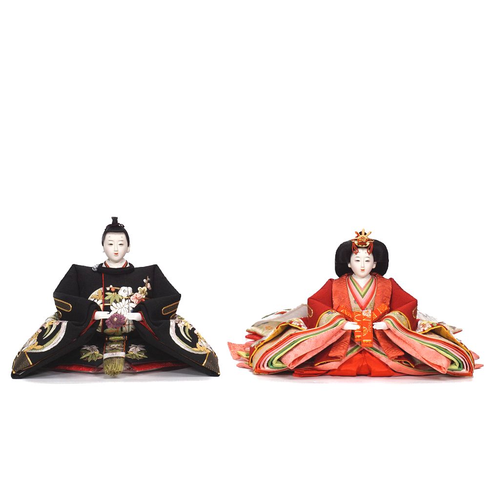 【雛人形】京十番 京極手刺繍 雲水四君子文様 親王飾り | 小出松寿作