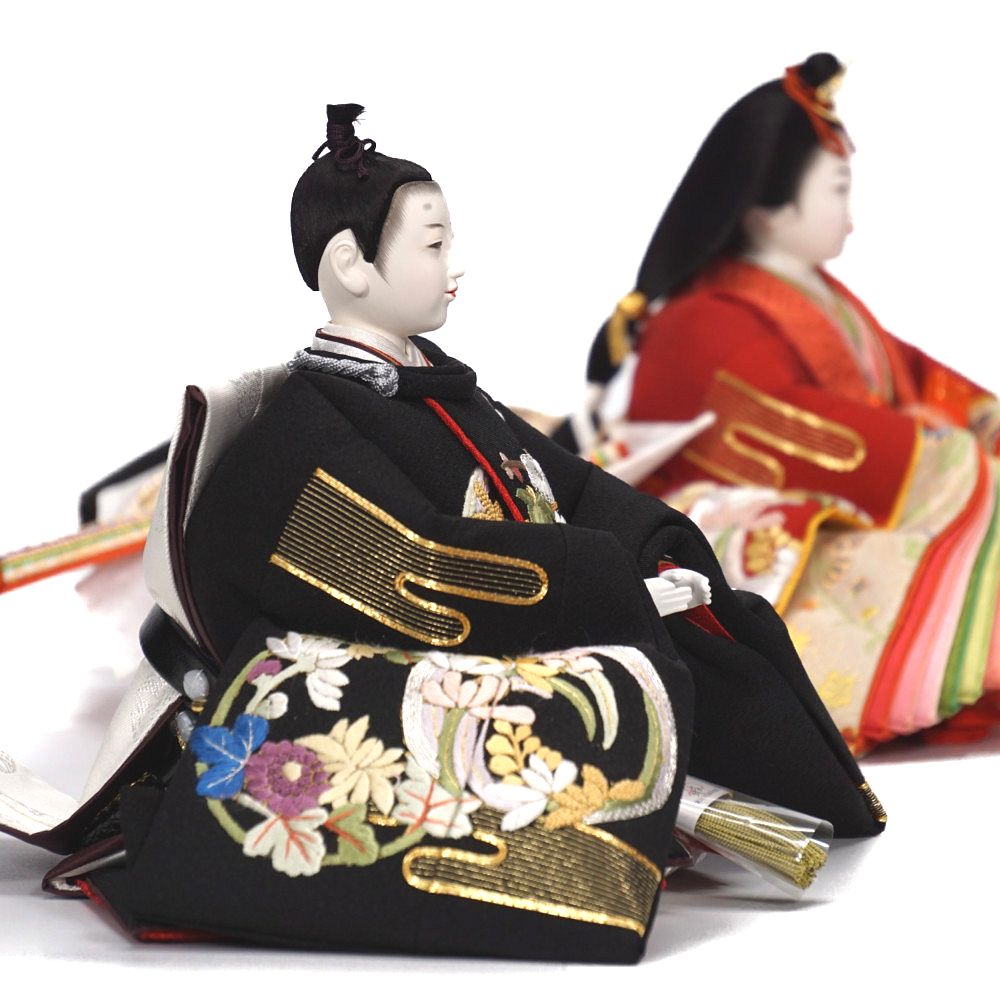 【雛人形】京十番 京極手刺繍 雲水四君子文様 親王飾り | 小出松寿作