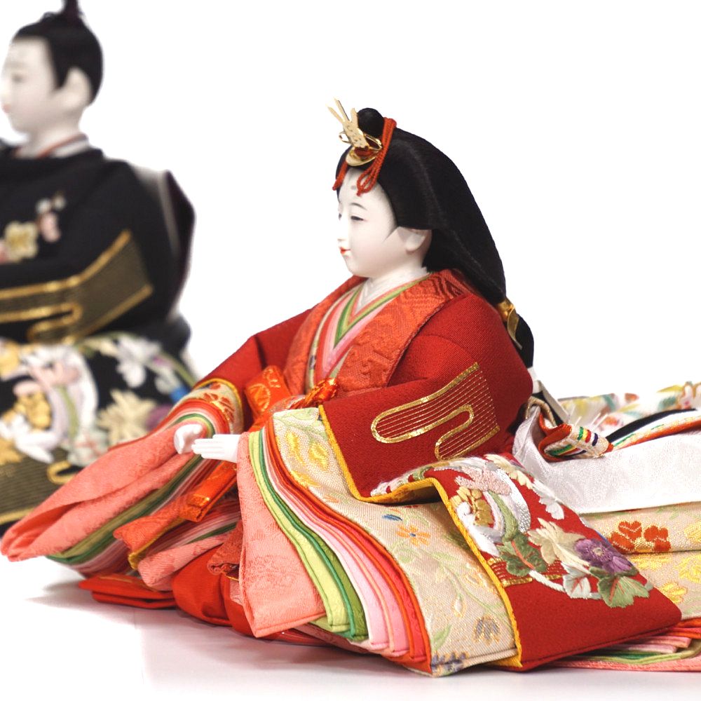 【雛人形】京十番 京極手刺繍 雲水四君子文様 親王飾り | 小出松寿作