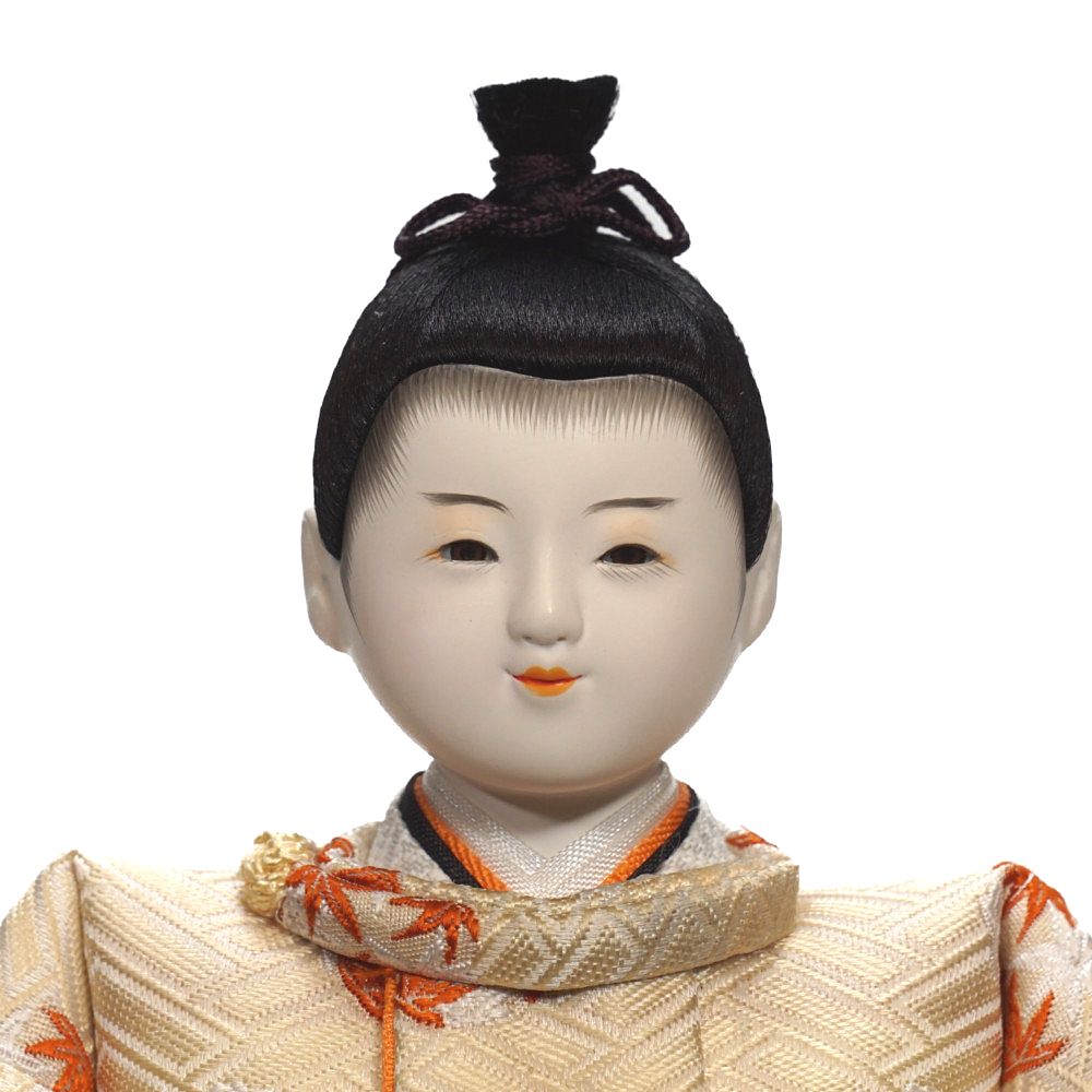 【雛人形】三寸おぼこ 檜垣に花の丸文様 親王揃い立雛飾り | 小出松寿作
