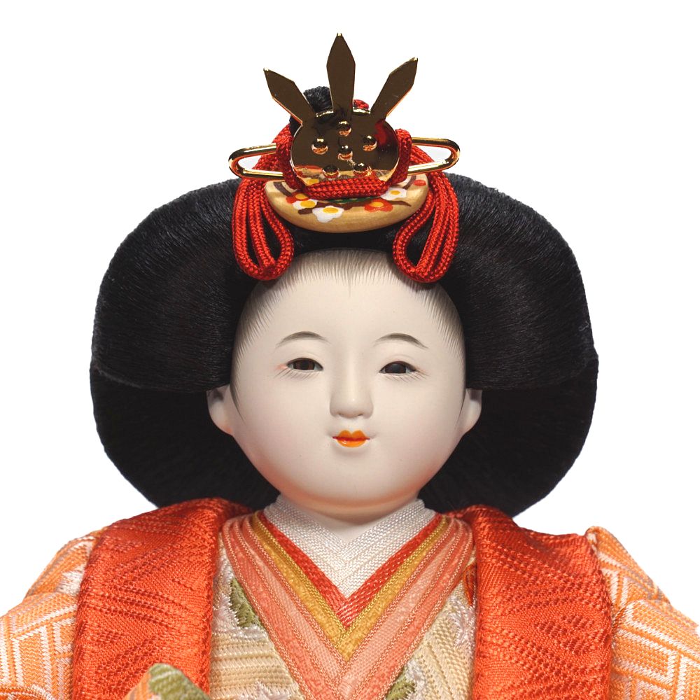 【雛人形】三寸おぼこ 檜垣に花の丸文様 親王揃い立雛飾り | 小出松寿作