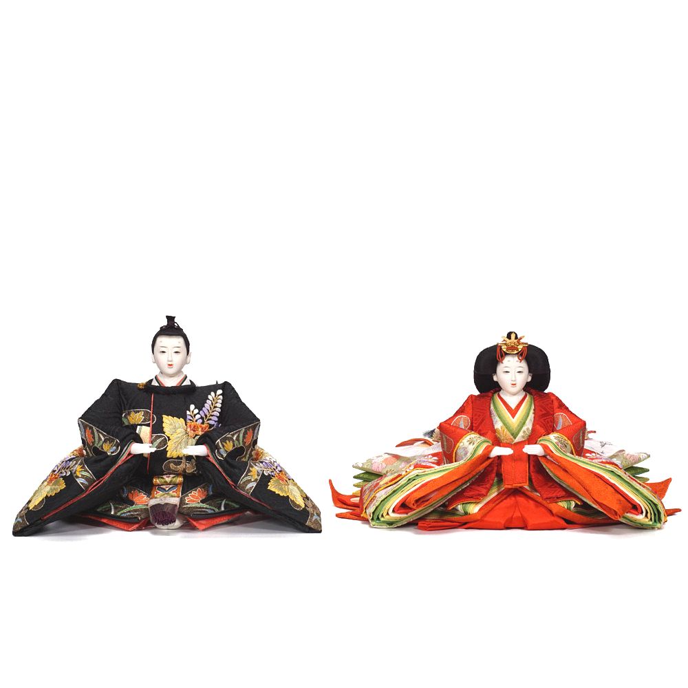【雛人形】京十番 金彩京刺繍 霞に桐文様 親王飾り | 小出松寿作