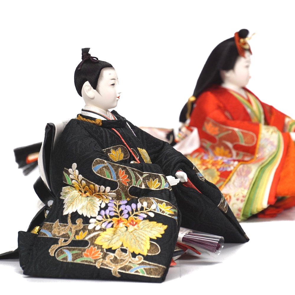 【雛人形】京十番 金彩京刺繍 霞に桐文様 親王飾り | 小出松寿作