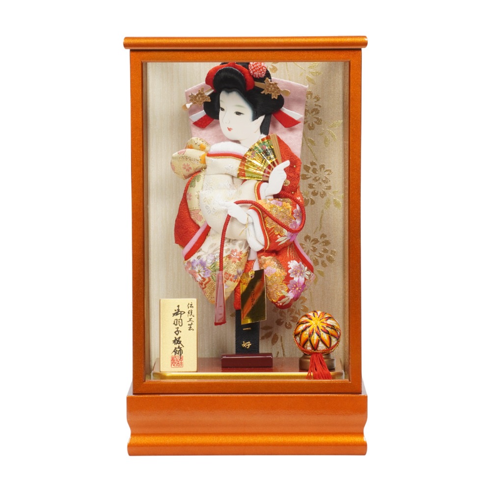 【羽子板】8号 刺繍桜(赤)×道長桜(クリーム)〈匠一好作〉[262-015]