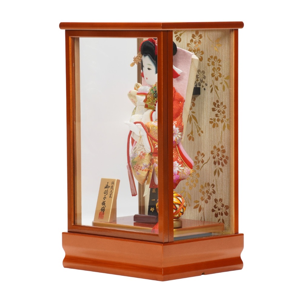 【羽子板】8号 刺繍桜(赤)×道長桜(クリーム)〈匠一好作〉[262-015]