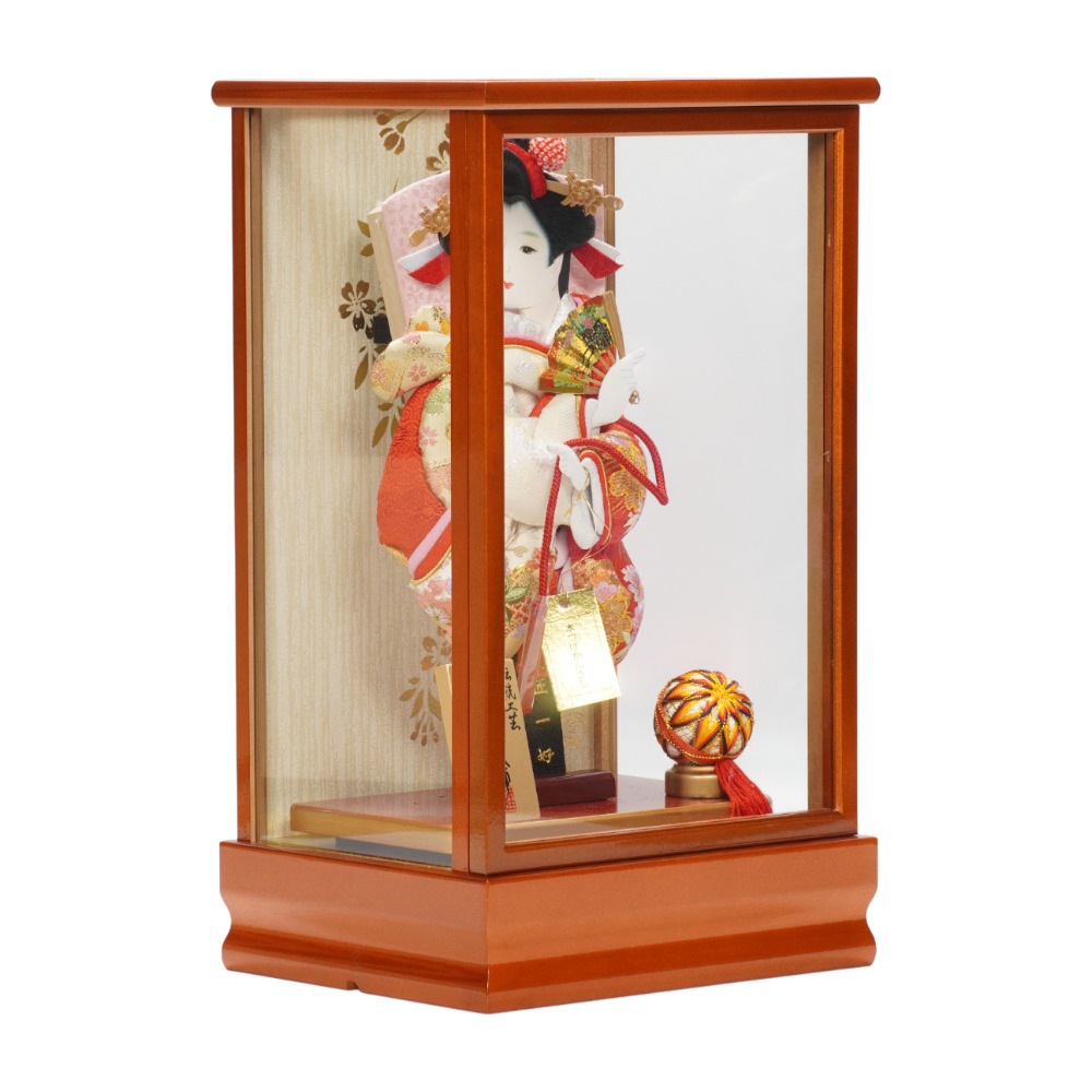 【羽子板】8号 刺繍桜(赤)×道長桜(クリーム)〈匠一好作〉[262-015]