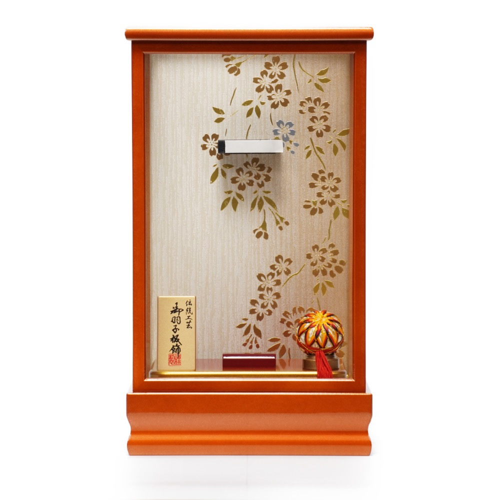 【羽子板】8号 刺繍桜(赤)×道長桜(クリーム)〈匠一好作〉[262-015]