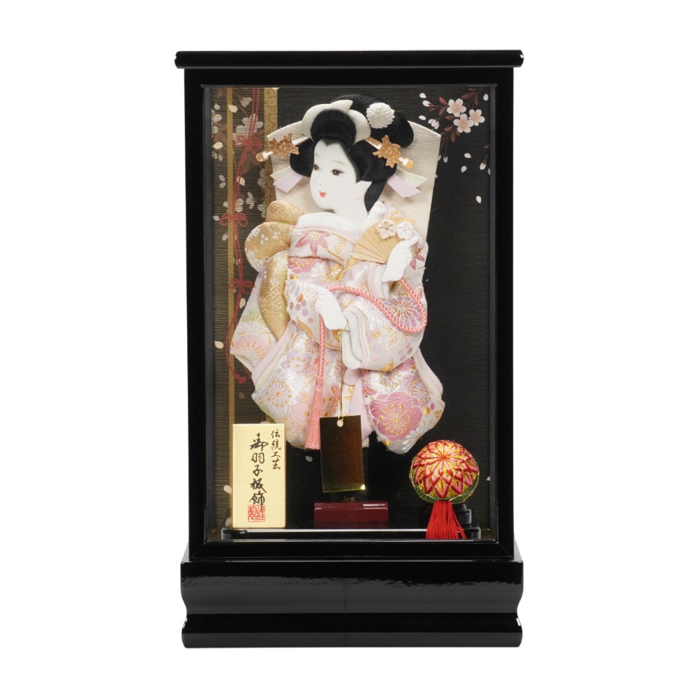 【羽子板】8号 金襴 桜(薄ピンク)〈匠一好作〉[262-016]