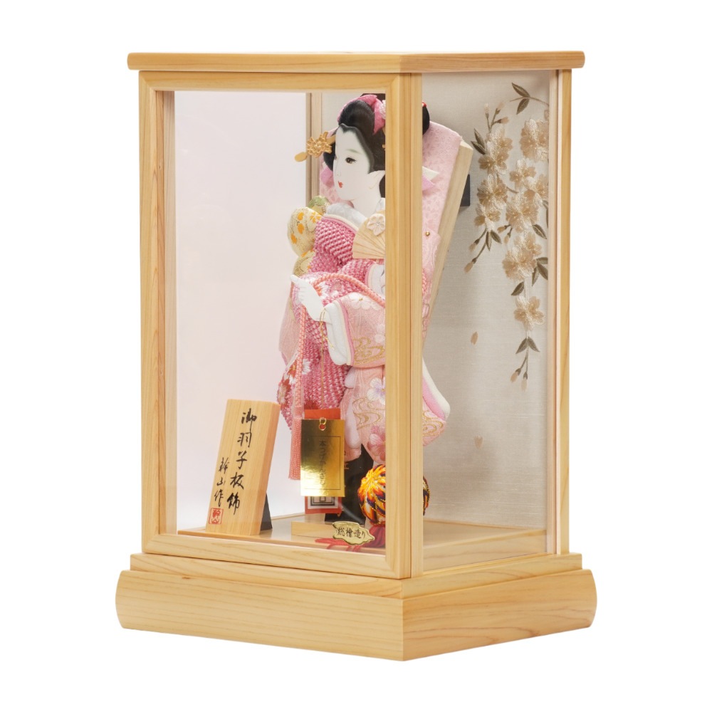 【羽子板】8号 絞り桜(ピンク)×流水梅(薄ピンク)〈匠一好作〉[262-017]