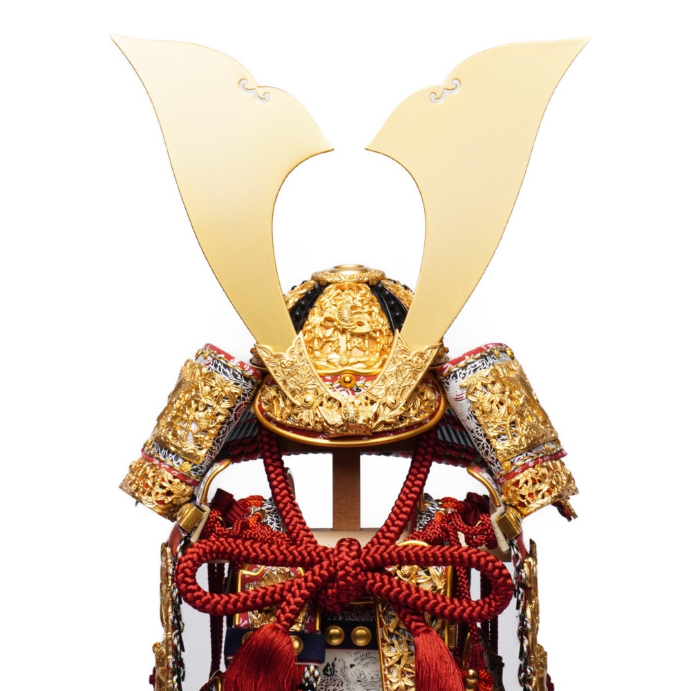 新品 五月人形 甲冑師雄山作 国宝模写 竹雀之兜 六方白矧ぎ合わせ鉢 竹雀総金物仕上げ 10号/黄金立札 端午の節句 こどもの日 五月人形】三分之一 国宝模写 竹雀 奉納鎧飾り〈雄山作〉[215