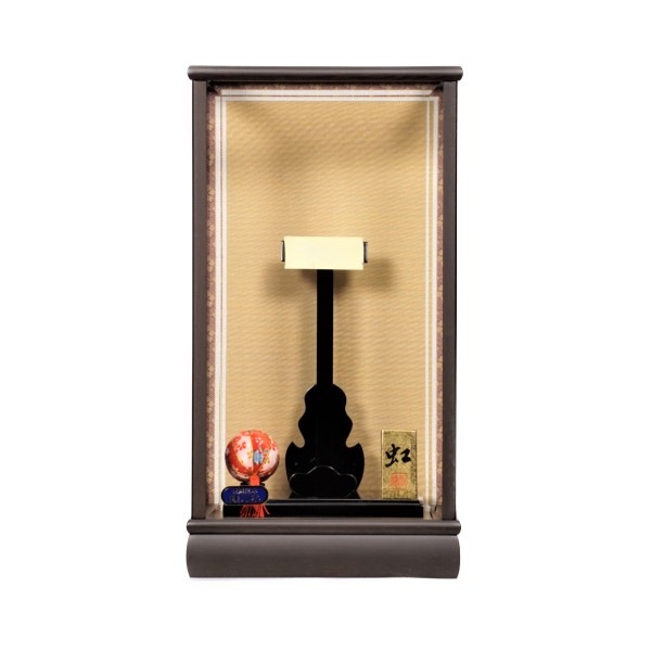 【羽子板】10号 振袖 刺繍雪輪桜(ピンク)×鹿の子絞り(赤)〈匠一好作〉[222-048]