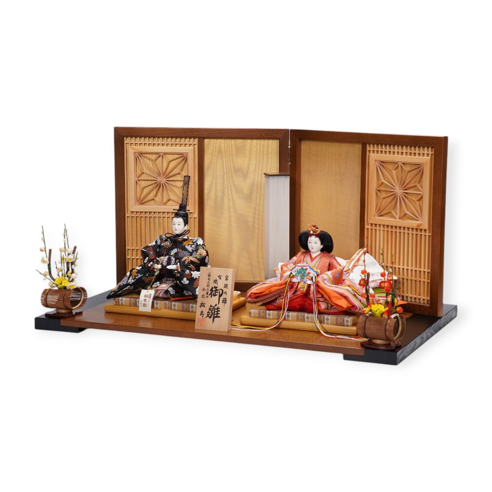 【雛人形】京十番 平安 唐織花丸文様 親王飾り | 小出松寿作