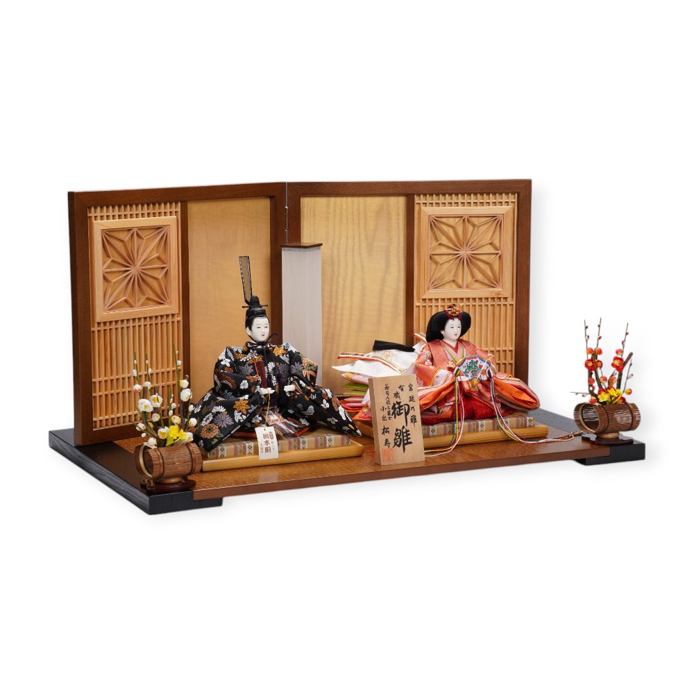 【雛人形】京十番 平安 唐織花丸文様 親王飾り | 小出松寿作