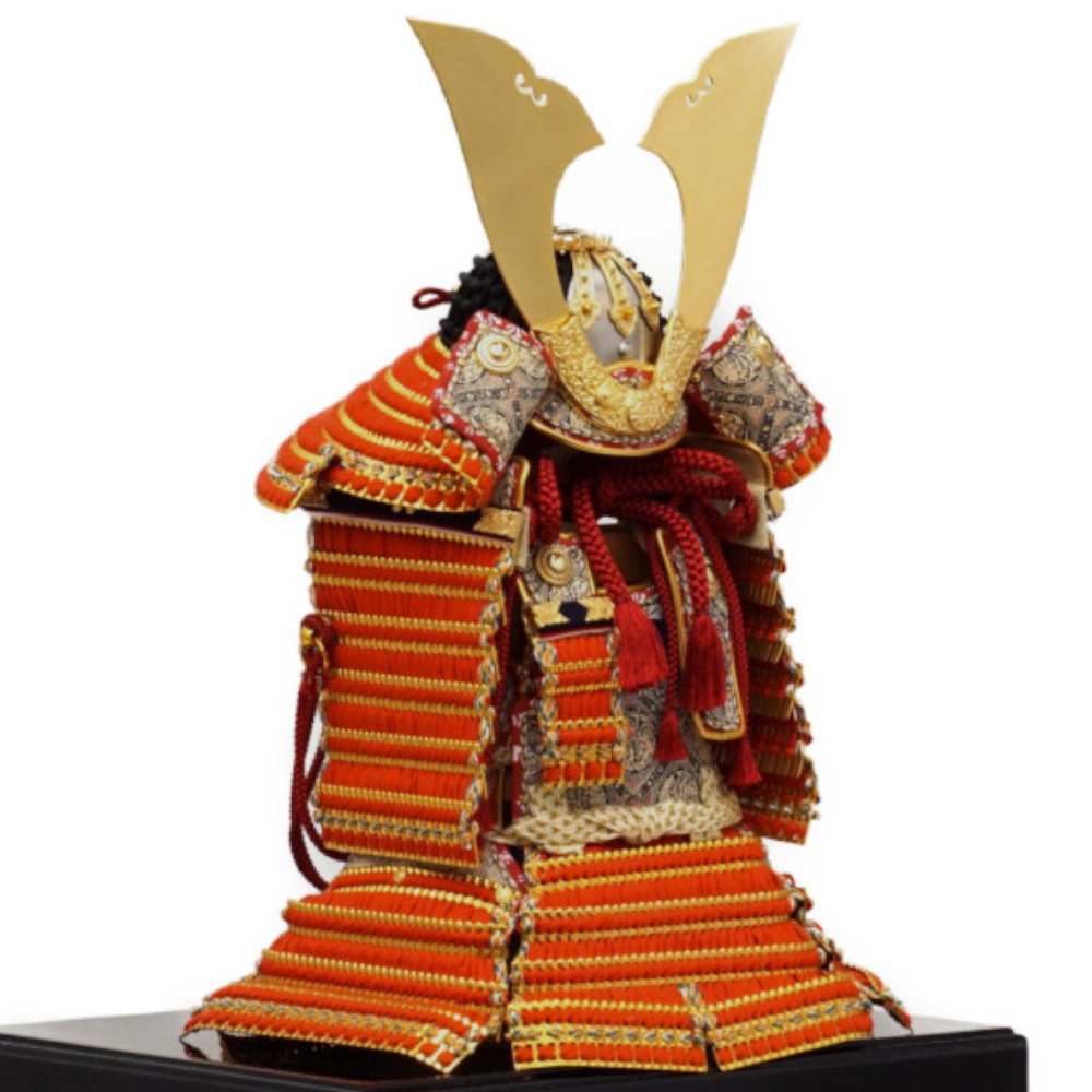 【五月人形】五分之一 源氏八領 薄金鎧 奉納鎧飾り〈雄山作〉[245-198]