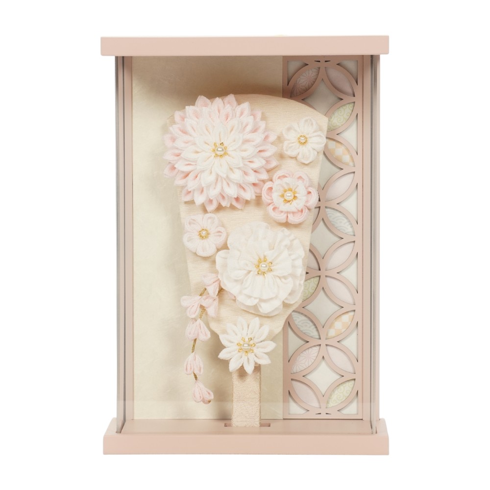 【羽子板】ももな 花飾り(ピーチ) アクリル壁掛け〈幹山作〉[262-019]