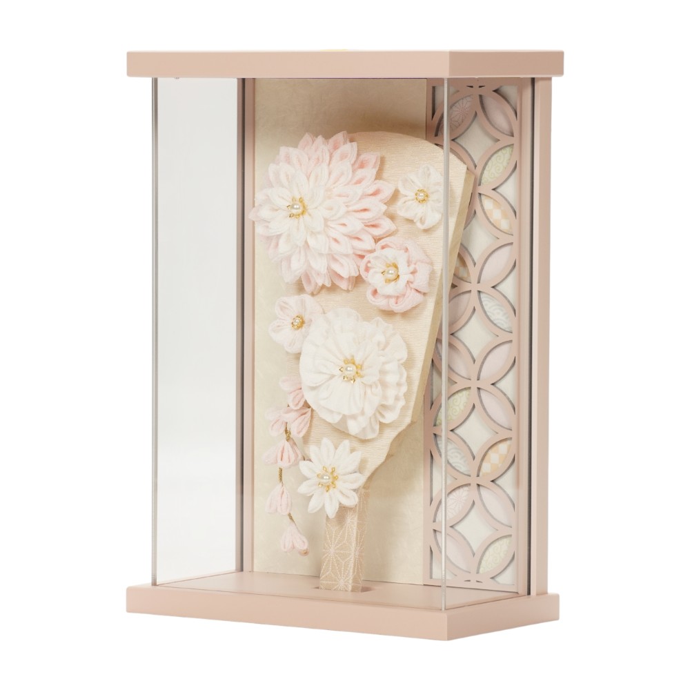 【羽子板】ももな 花飾り(ピーチ) アクリル壁掛け〈幹山作〉[262-019]