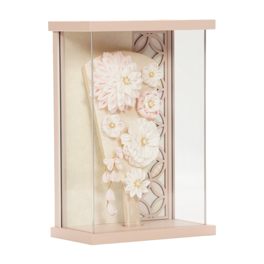 【羽子板】ももな 花飾り(ピーチ) アクリル壁掛け〈幹山作〉[262-019]