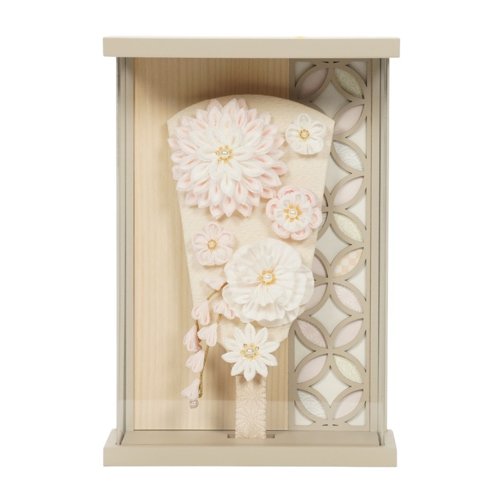 羽子板】さな 花飾り(モカ) アクリル壁掛け〈幹山作〉[262-020