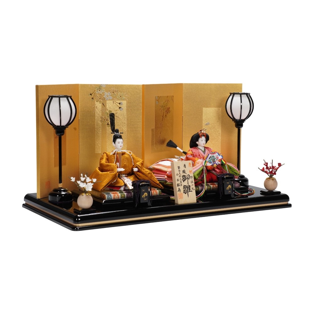 【雛人形】京十二番 黄櫨染 桐竹鳳凰文様 親王飾り | 小出松寿作
